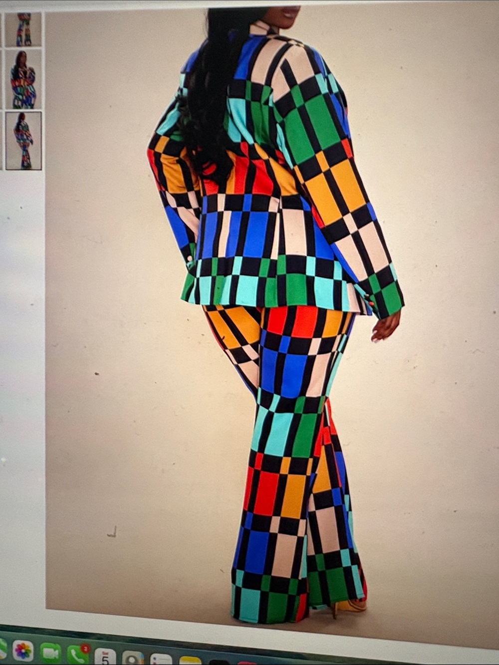 Fashion Nova Multicolor Checkerboard Pencil Skirt